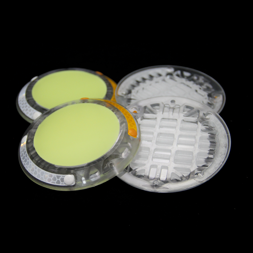 No. 02 Round Transparent PC Plastic Glow in The Dark Road Stud Reflective Pavement Lane Marker in Traffic Warning
